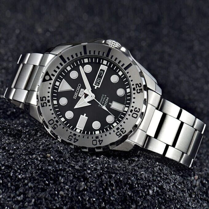 Automatic Mechanical Water Ghost Waterproof Sports For Men Black Plate Steel Belt Black