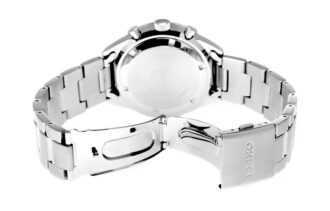 Business Casual Sports Quartz Black Dial Silver Strap Watch