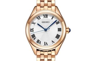 Fashion Blue White Dial Rose Gold Strap 5 Waterproof Quartz Watch