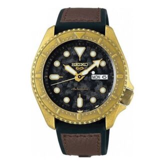 No. 5 Series Retro Automatic Mechanical waterproof Watch Black Brown