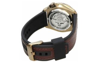 No. 5 Series Retro Automatic Mechanical waterproof Watch Black Brown