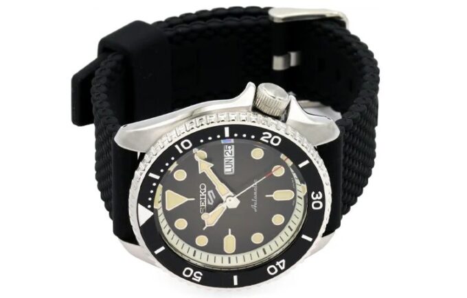 No. 5 Series Rubber Strap Black Sports Mechanical Watch SRPD73k2