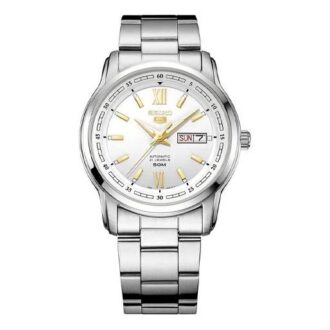 No. 5 Sports Steel strip waterproof Business Mechanical Watch White