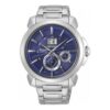 Premier Series Casual Business Waterproof Quartz Watch Blue Dial Steel Strip