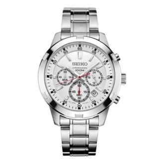 Three Eyes Waterproof White Dial Watch